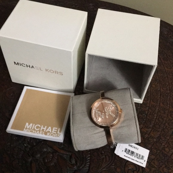 Rose gold crystal watch